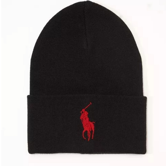 NWT Men's Ralph Lauren Polo Big Pony Cuffed Beanie - Picture 1 of 10
